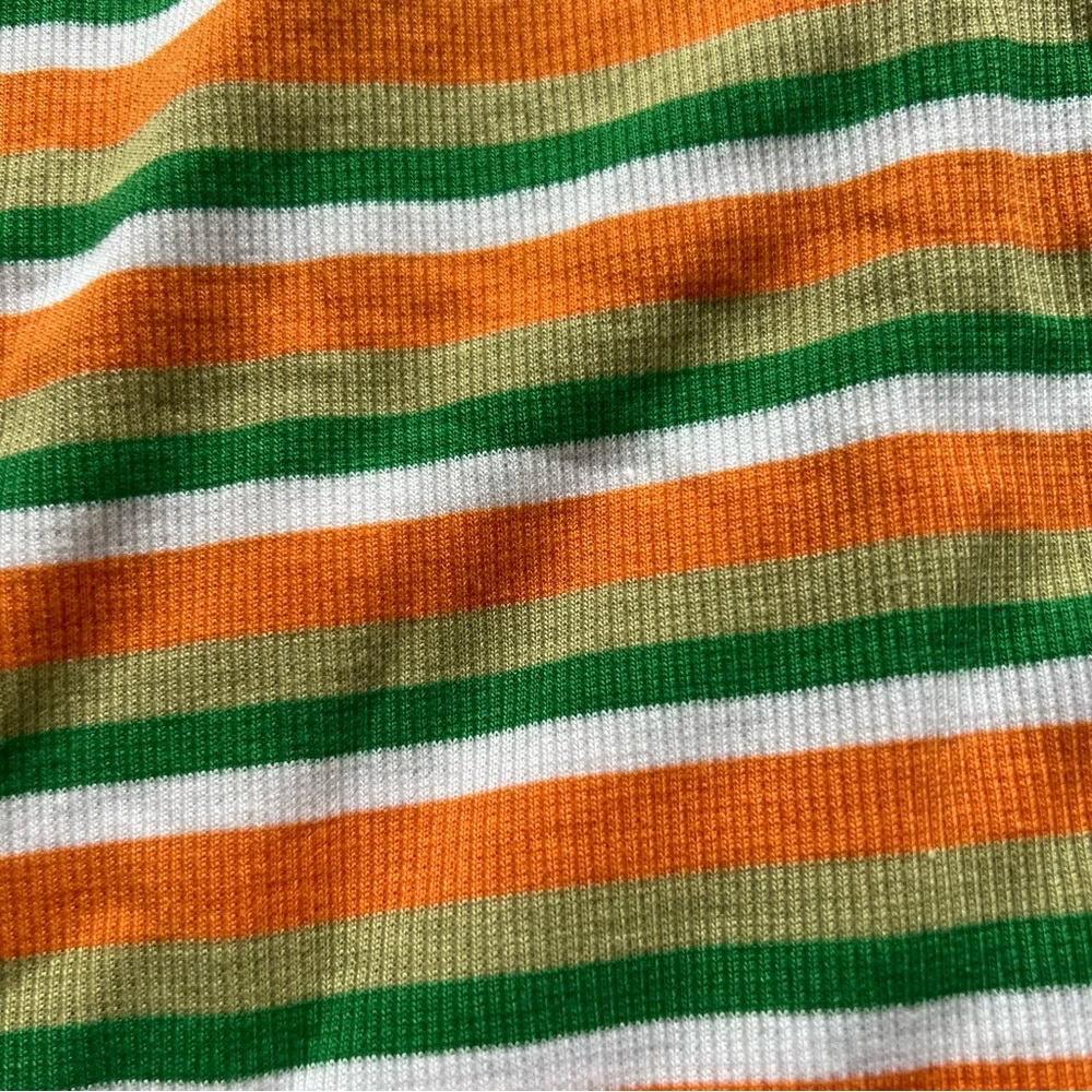 NA-KD Orange & Green Striped Pattern Maxi Pencil Bodycon Modest Stretch Skirt XL - Picture 13 of 15